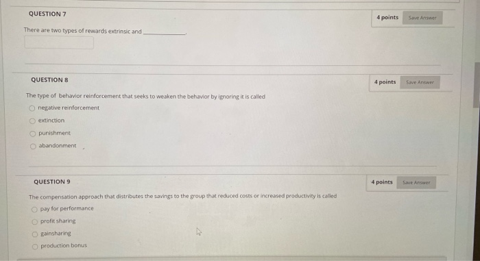 how to answer these QUESTION 7 4 points Save