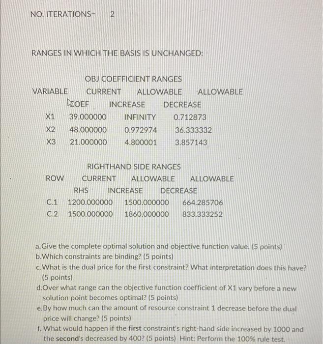 Solve LP model 1) 51+52+93>=1200 NO. ITERATIONS