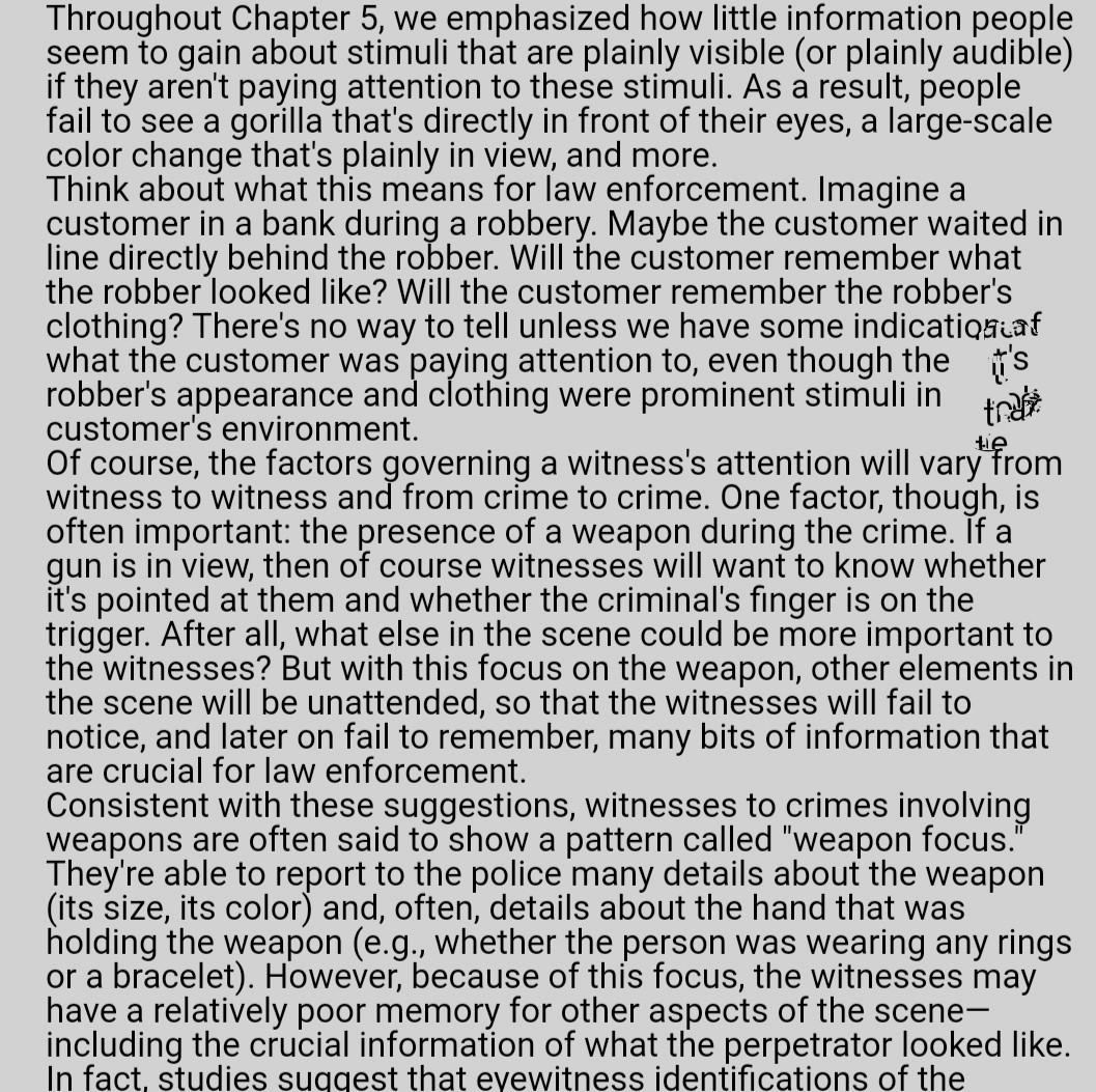 . Throughout Chapter 5, we emphasized how little