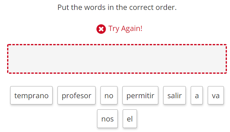 Please answer this. There is no Spanish option on