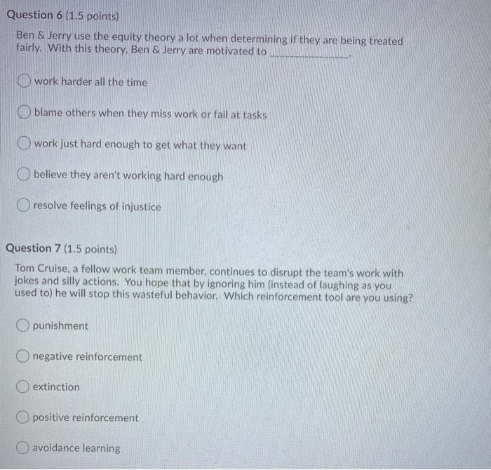 Question 6 (1.5 points) Ben & Jerry use the