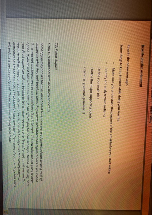 e ting Rewrite practice assignment Rewrite the