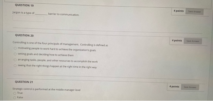 how to answer these QUESTION 19 4 points Jargon