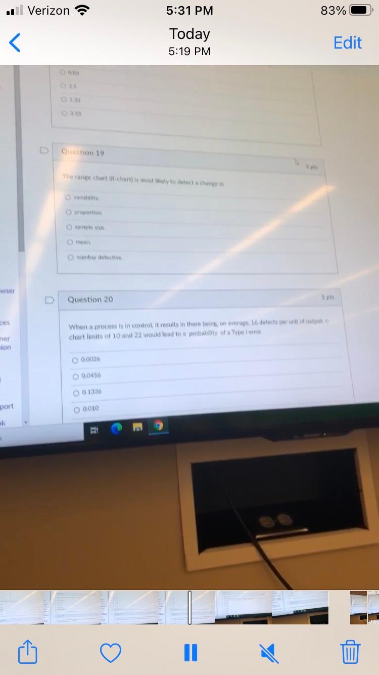 Verizon 5:31 PM 83% < Today 5:19 PM Edit Question