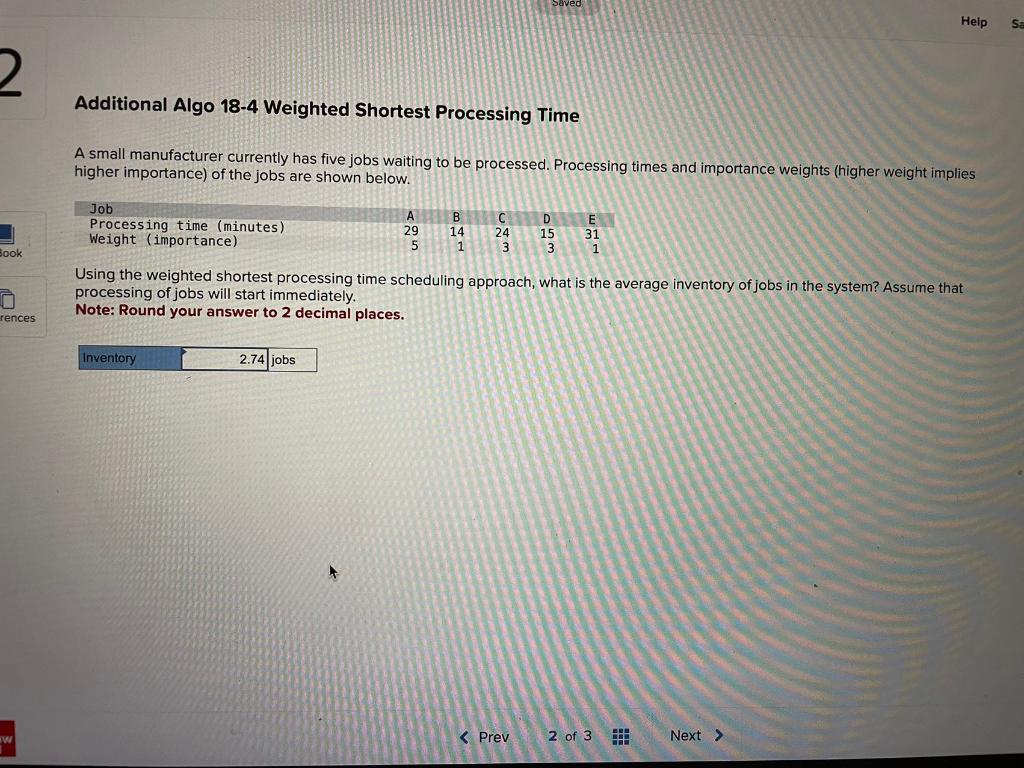Additional Algo 184 Weighted Shortest Processing