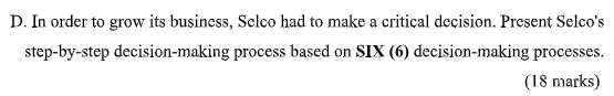 CASE STUDY 1 SELCO 2009: Determining a Path