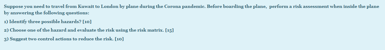 Suppose you need to travel from Kuwait to London