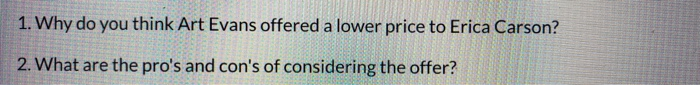 Case 1-2 Erica Carson "We will do it for 10