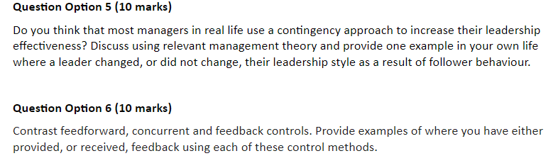 Question Option 5 (10 marks) Do you think that