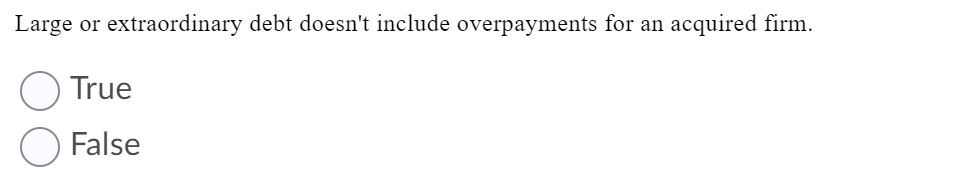 Large or extraordinary debt doesn't include