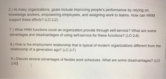 2.) At many organizations, goals include