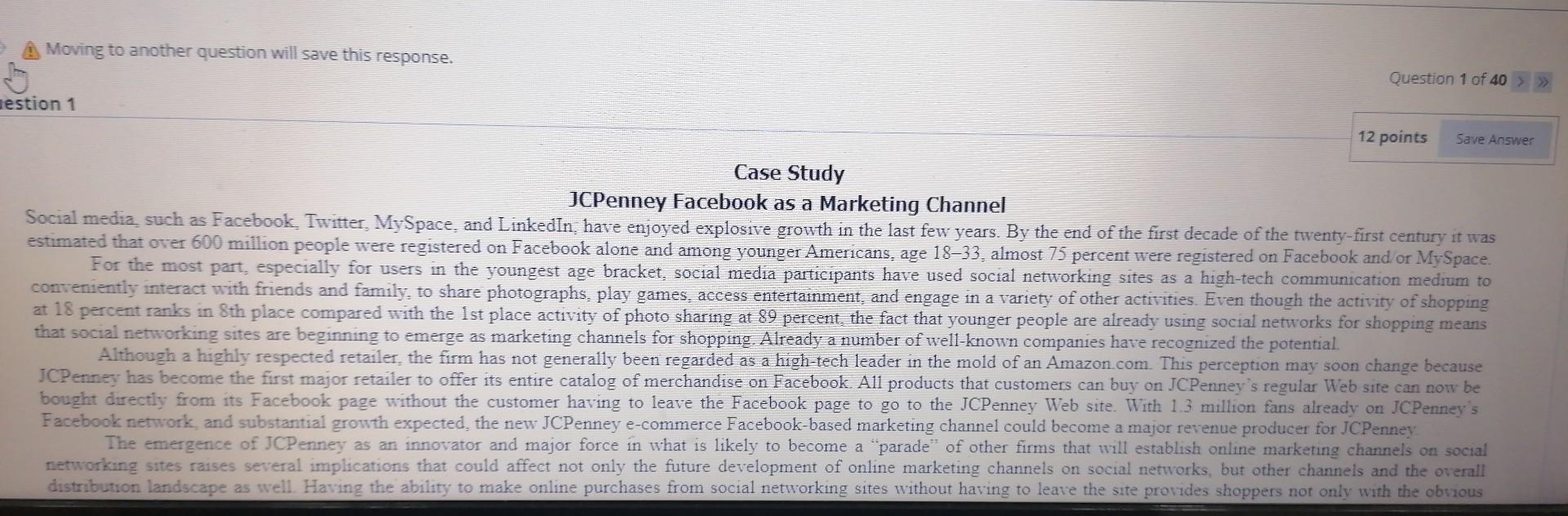 Moving to another question will save this