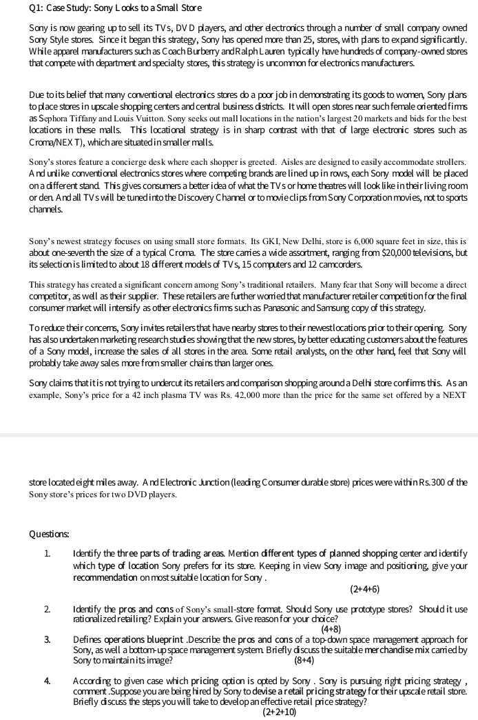 According to given case which pricing option is