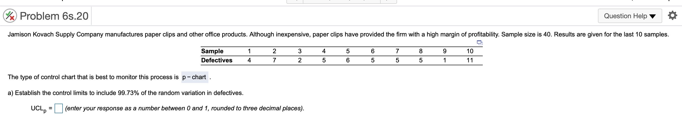 7x Problem 6s.20 Question Help Jamison Kovach
