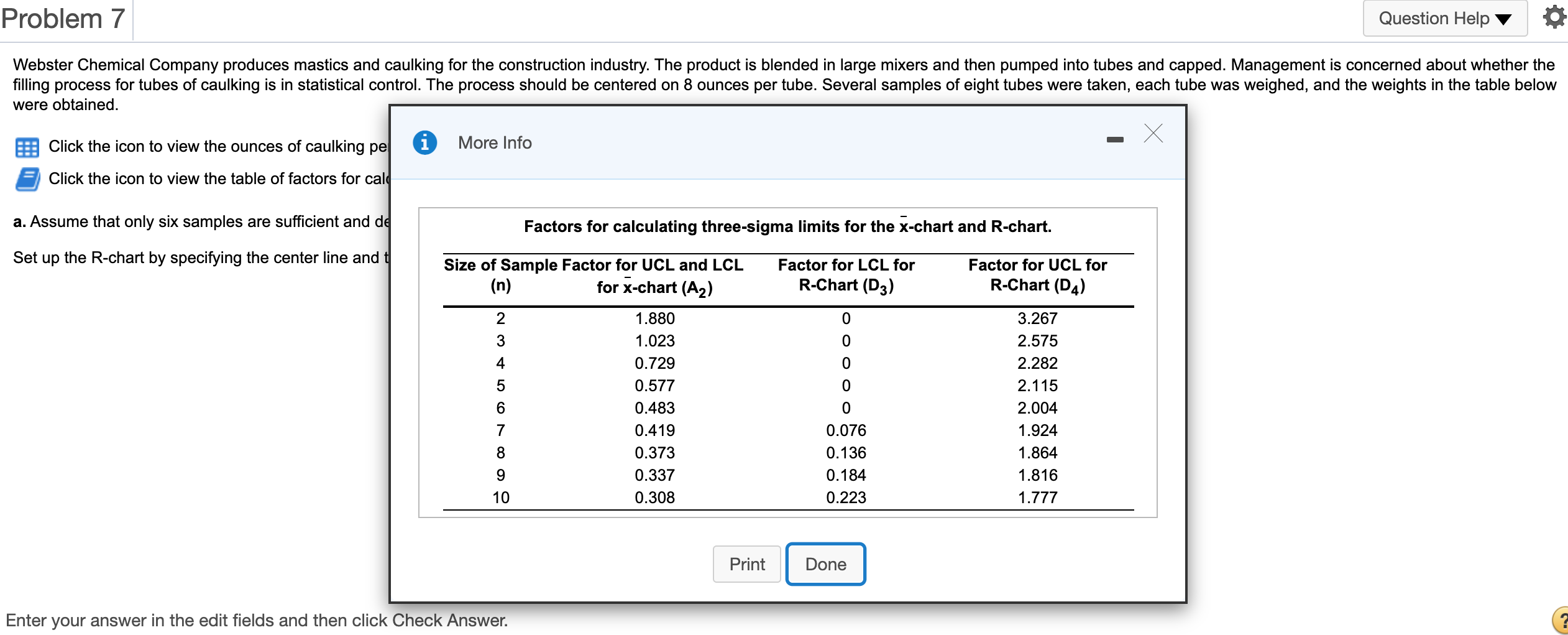 Problem 7 Question Help 0 Webster Chemical