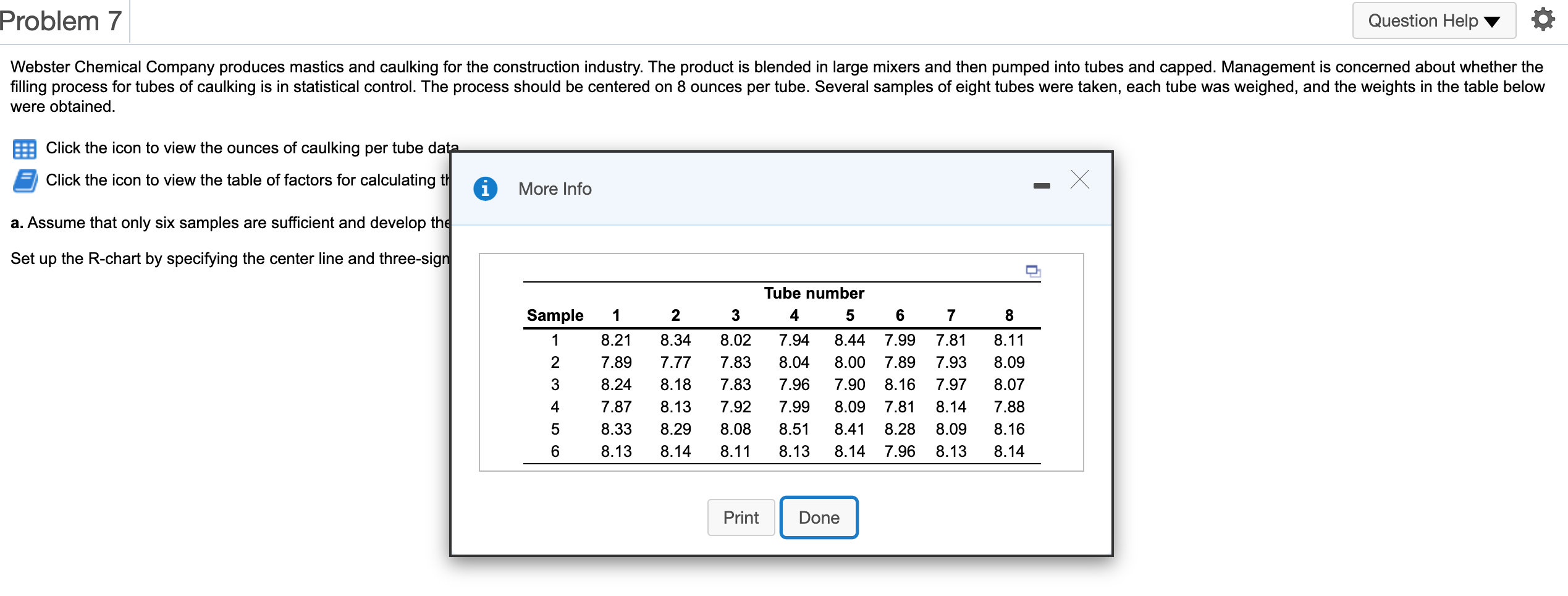 Problem 7 Question Help 0 Webster Chemical