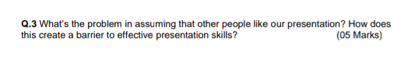 Q.3 What's the problem in assuming that other