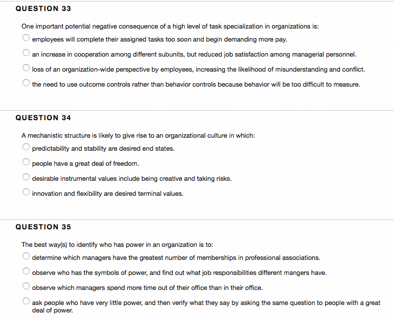 QUESTION 33 One important potential negative