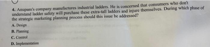 4. Anupam's company manufactures industrial