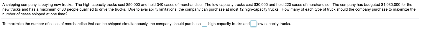 A shipping company is buying new trucks. The