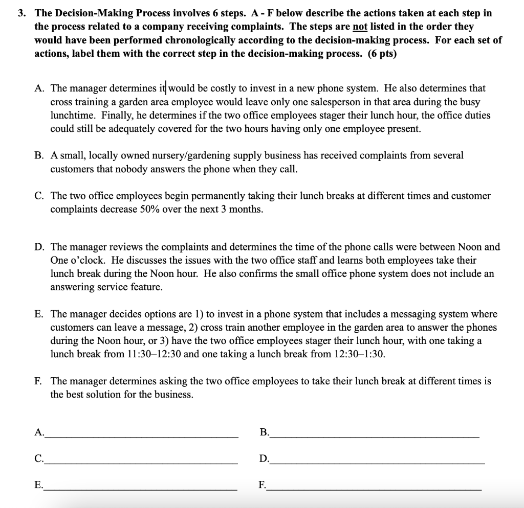 decision making process 1. problem identification