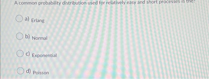 A common probability distribution used for