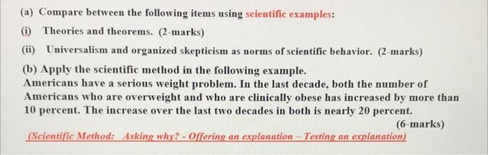 Please help fast (a) Compare between the