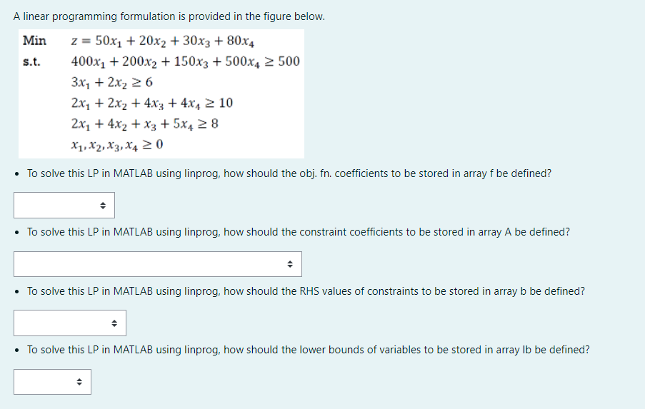 A linear programming formulation is provided in