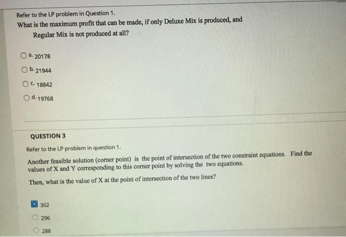 Consider the following LP problem. Suppose X