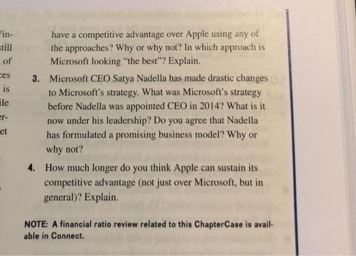 Consider This CHAPTERCASE 5 GIVEN MICROSOFT'S