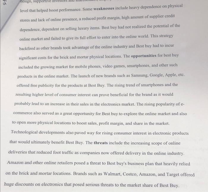 I need help in this strategic Management