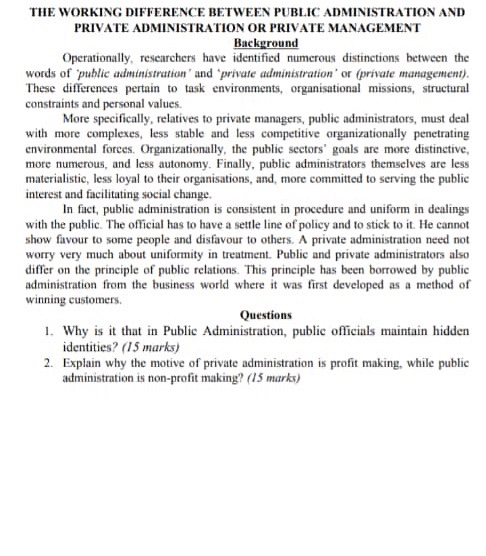 THE WORKING DIFFERENCE BETWEEN PUBLIC