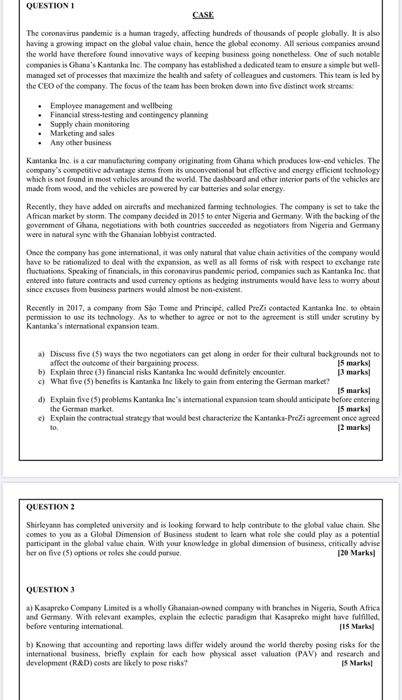 this is all i have QUESTION 1 Answer all