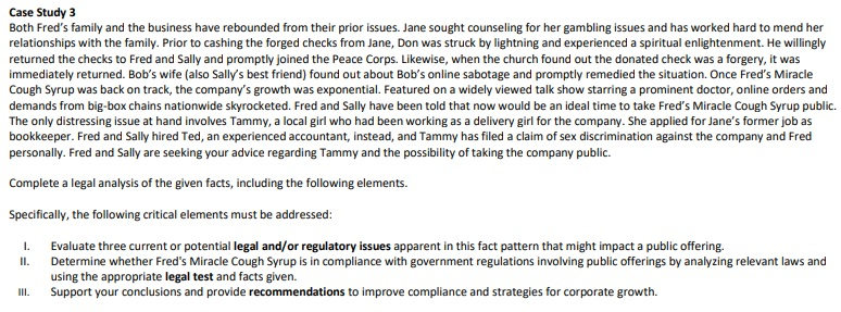 Read Case Study 3 and discuss the current or