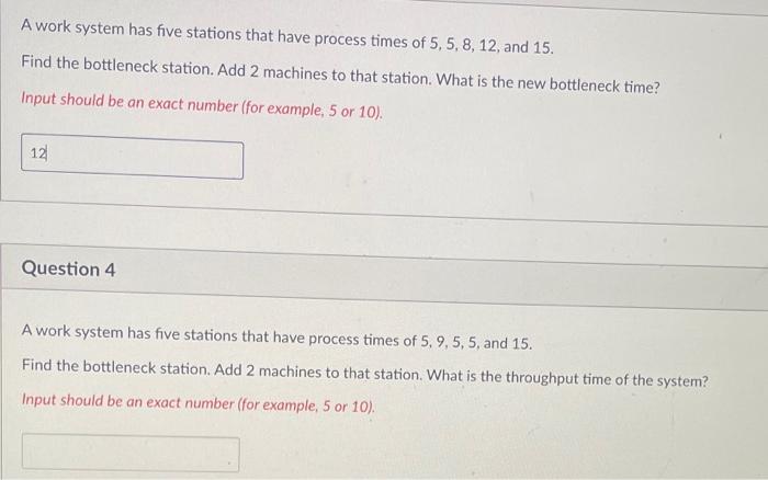 A work system has five stations that have process