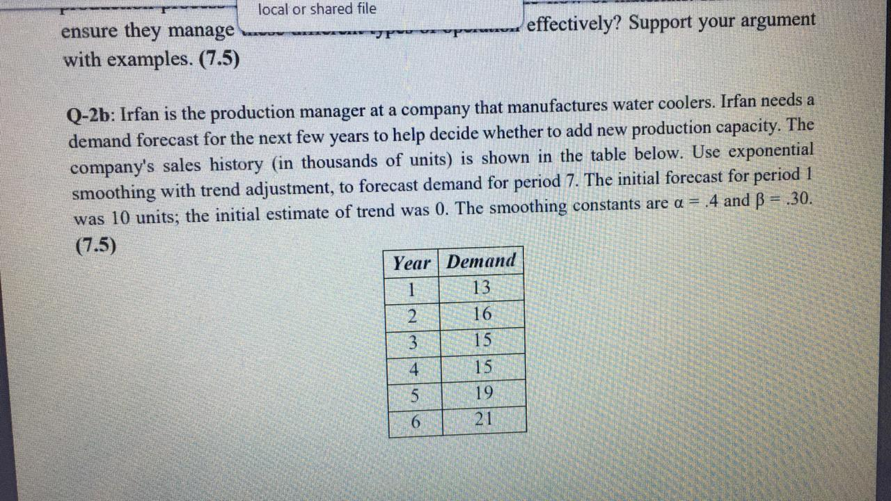 local or shared file effectively? Support your