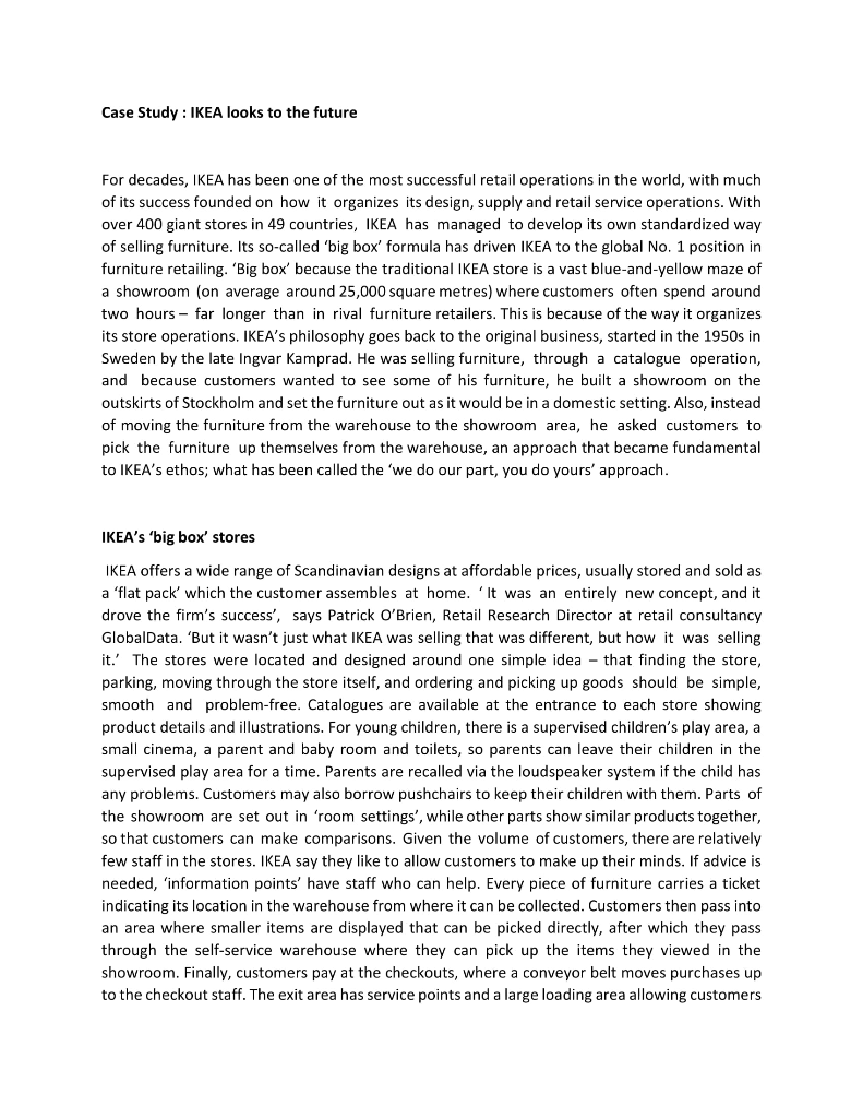 Case Study : IKEA looks to the future For