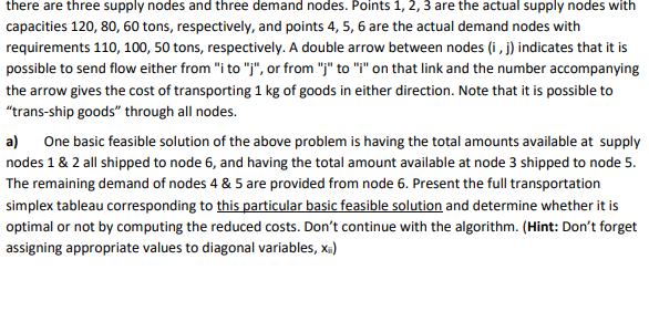 there are three supply nodes and three demand