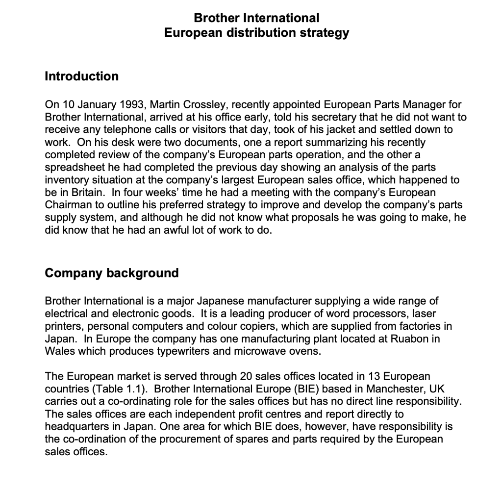 Brother International European distribution