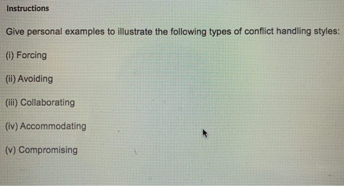 Instructions Give personal examples to illustrate