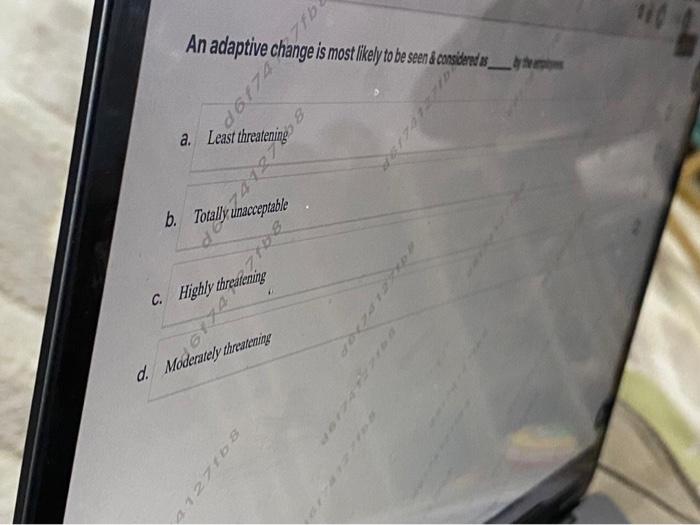 fb An adaptive change is most likely to be seen &