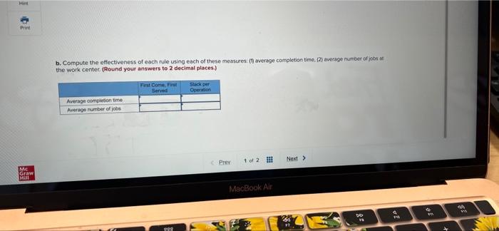 The following table shows orders to be processed