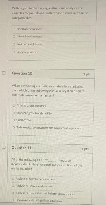 With regard to developing a situational analysis,