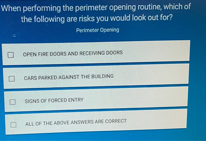 walmart When performing the perimeter opening