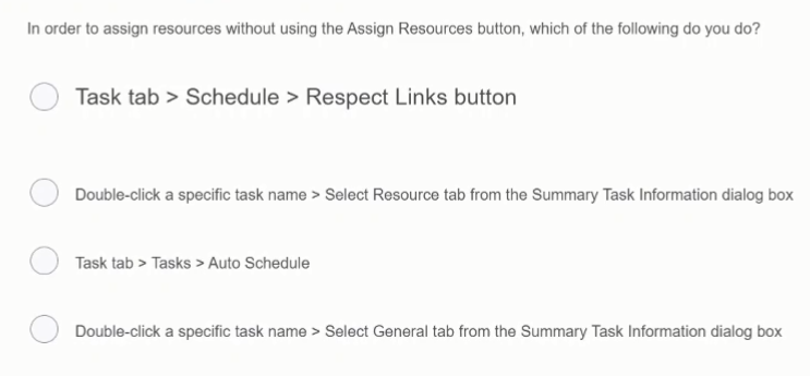 answer to the question based on Microsoft project
