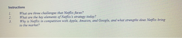 Instructions What are three challenges that