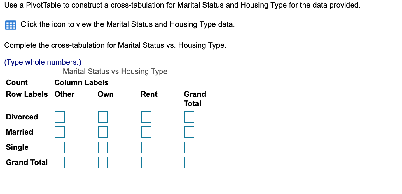Use a PivotTable to construct a cross-tabulation