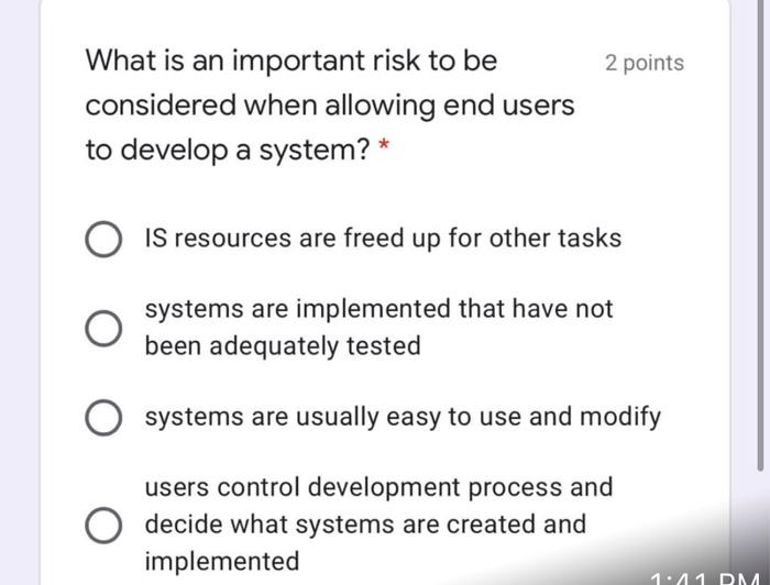 2 points A request for proposal sent to software