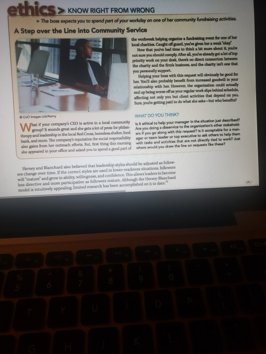 ethics> know right from wrong scenario in chapter