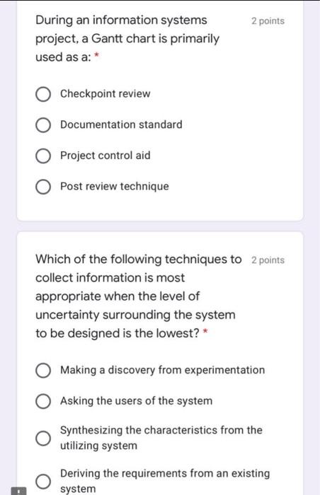 2 points A request for proposal sent to software